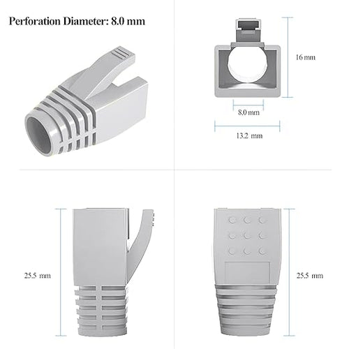 100Pack RJ45 Boot Cover, Cat5 Cat6 Cat6A Ethernet Network Cable Strain Relief - Image 2