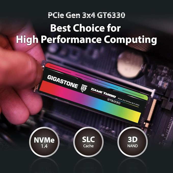 Gigastone M.2 SSD 500GB PCIe 3.0 NVMe SSD 3, 000MB/s Internal Gaming Solid - Image 4