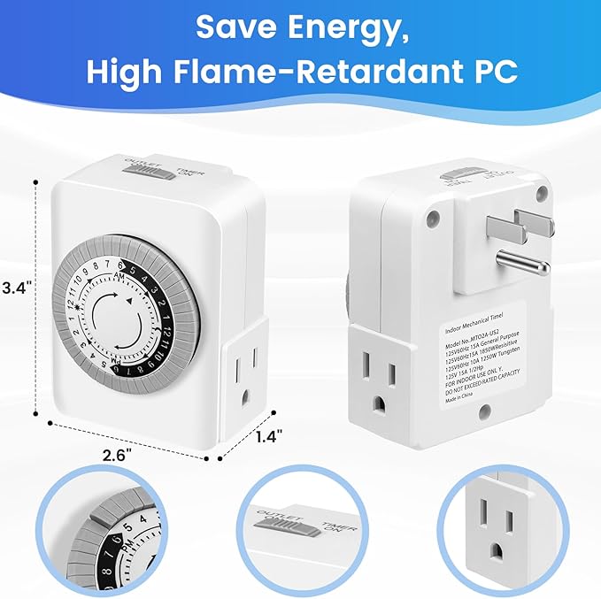 Outlet Timer, Timers for Electrical Outlets Indoor - Image 2