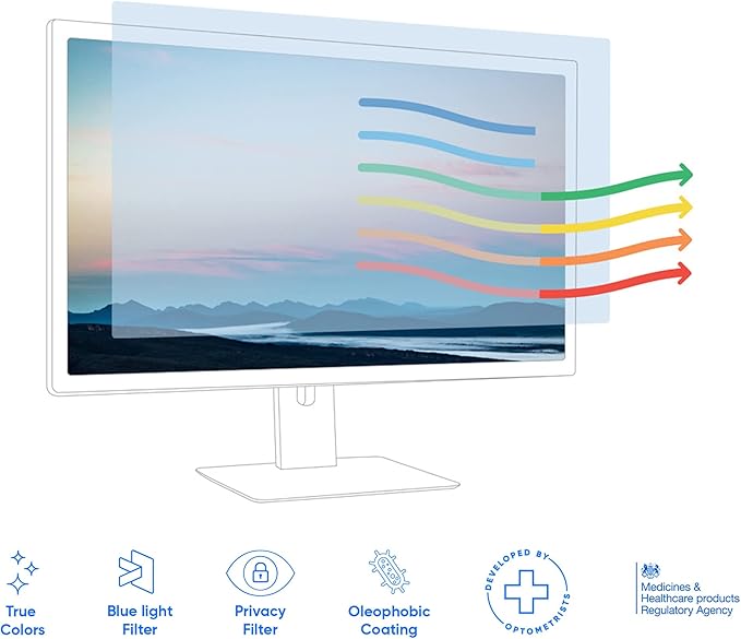 Ocushield 23.6” Premium Anti Blue Light Screen Protector - Image 2