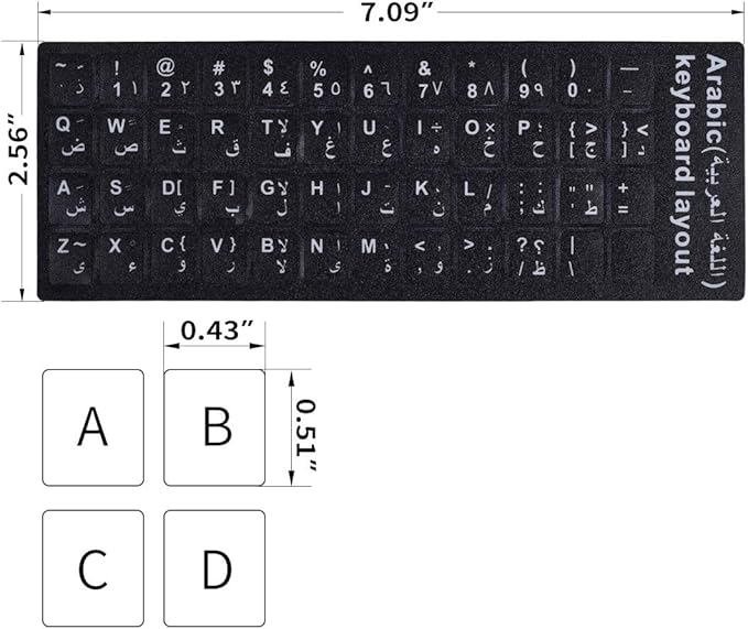 2PCS Arabic-English Keyboard Stickers - Image 6