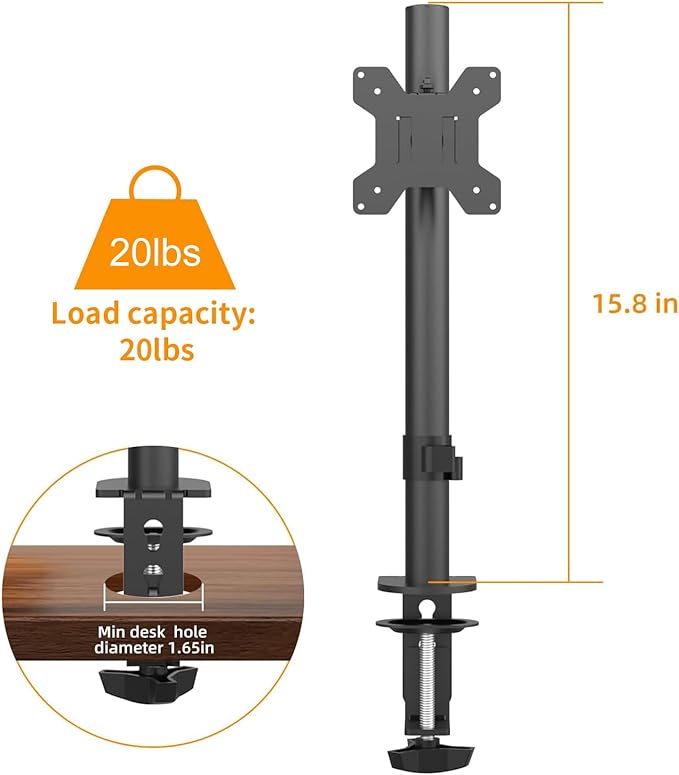 PHOLITEN Monitor Mount for Most 13-32" Computer Screens up to 20lbs, Adjustable - Image 6