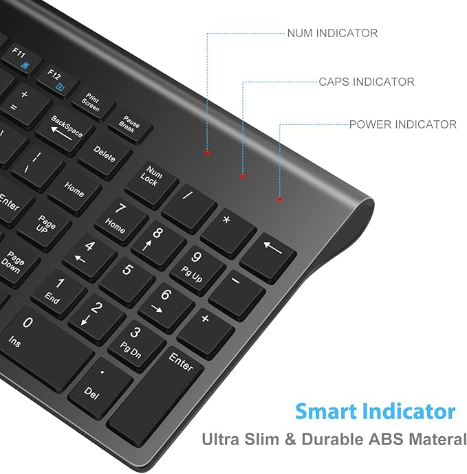 LeadsaiL Wireless Keyboard and Mouse Combo, Wireless USB Mouse and Computer - Image 6