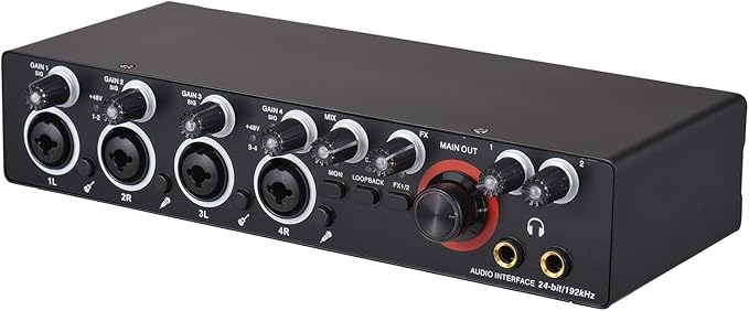 4 Channels Sound Card Computer Audio Interface, 4-in 4-out by summina