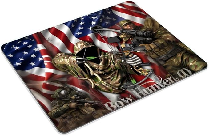 Bow Hunter American Flag Camo Mouse pad Customized Mousepad Non-Slip Rubber - Image 2