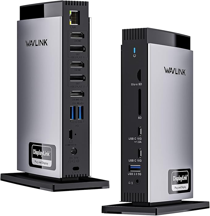 WAVLINK Docking Station 3 Monitors, Triple 4K@60Hz by WAVLINK%C2%AE