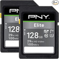 PNY 128GB Elite Class 10 U1 V10 SDXC Flash Memory Card by PNY