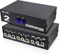 MEIRIYFA 2 Way AV RCA Switcher Splitter 2 in 1 Out, 2 Port AV RCA Switch 2-in-1 by MEIRIYFA