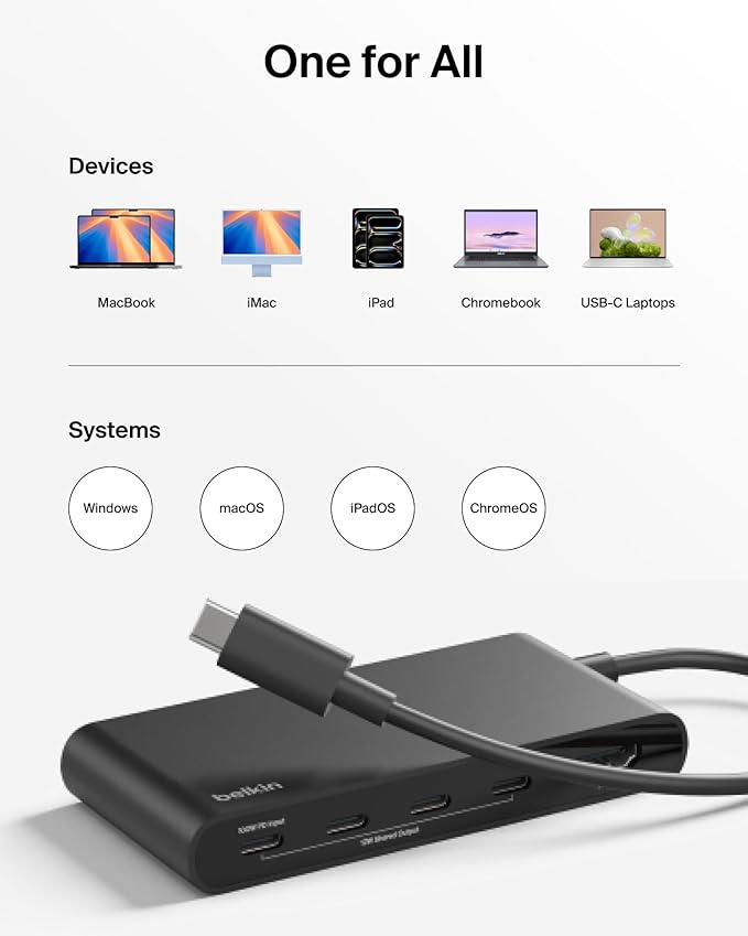Belkin USB C Hub, 5-Port Hub w/ 4K HDMI Display @ 60Hz, 100W Power Delivery - Image 7