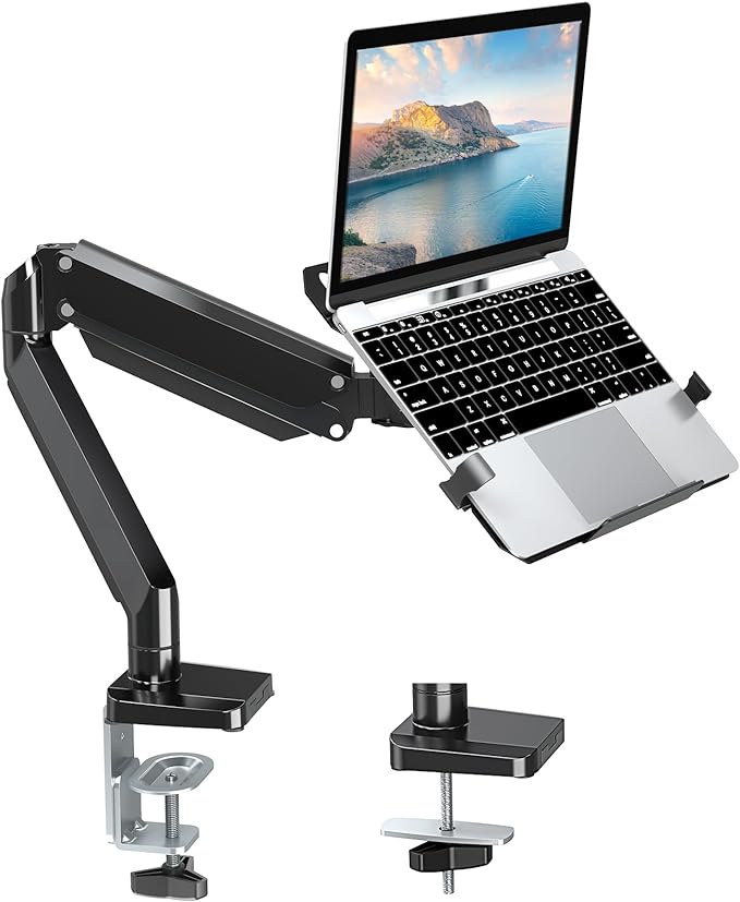 MOUNT PRO Laptop Arm Mount for Desk, 2 in 1 Function Monitor Laptop Stand by MOUNTPRO