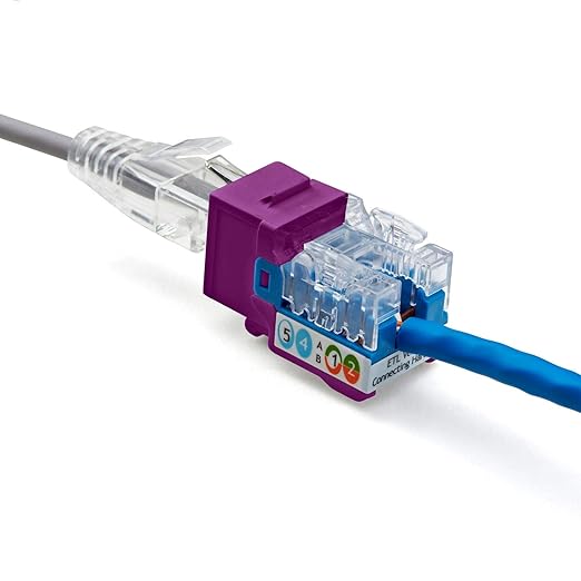 trueCABLE Cat5e Keystone Jack, Unshielded, 90 Degree Punch-Down, PoE++ 100W - Image 7