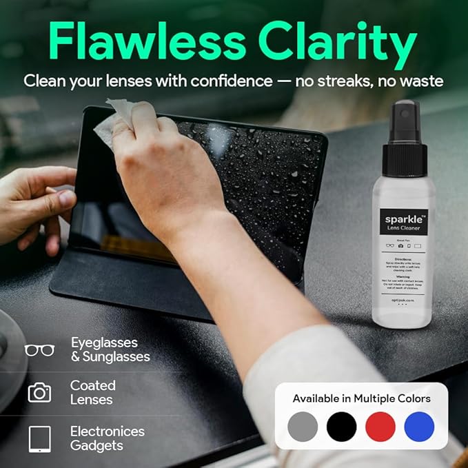 Sparkle Anti-Reflective Lens Cleaner Spray kit | 1oz Glasses Cleaner Spray + - Image 3
