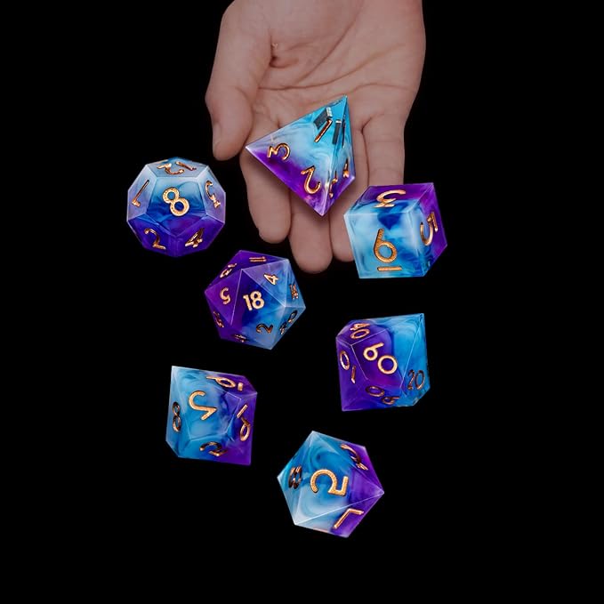 ARUOHHA DND Sharp Edged Dice Set, Resin D and D Dice Set RPG Role Playing Game - Image 5