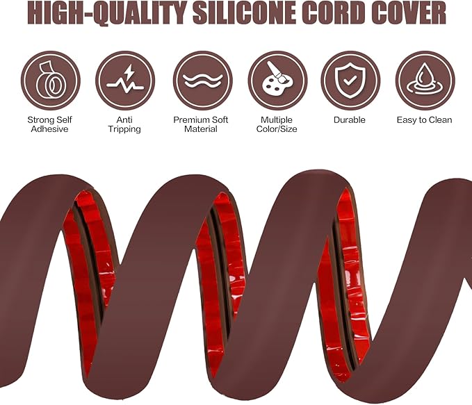 Floor Cord Cover Cavity 0.8"x0.37" Self Adhesive Cord Hider, 10FT Low Profile - Image 3