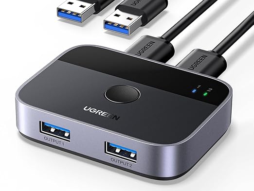 UGREEN USB 3.0 Switch 2 in 2 Out, USB Switcher 2 Computers Sharing Keyboard and - Image 8