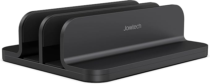 Dual Aluminum Vertical Laptop Stand Organizer, Sturdy Notebook Computer Holder by Jokitech