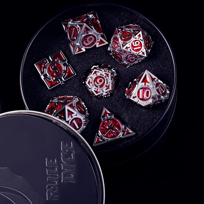 RULE DND Dice - Metal Polyhedral Set, Large Role Playing, MTG RPG Dice - Image 2
