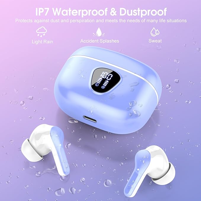 Wireless Earbuds, IP7 Waterproof in Ear Earphones, LED Display Ear buds - Image 7