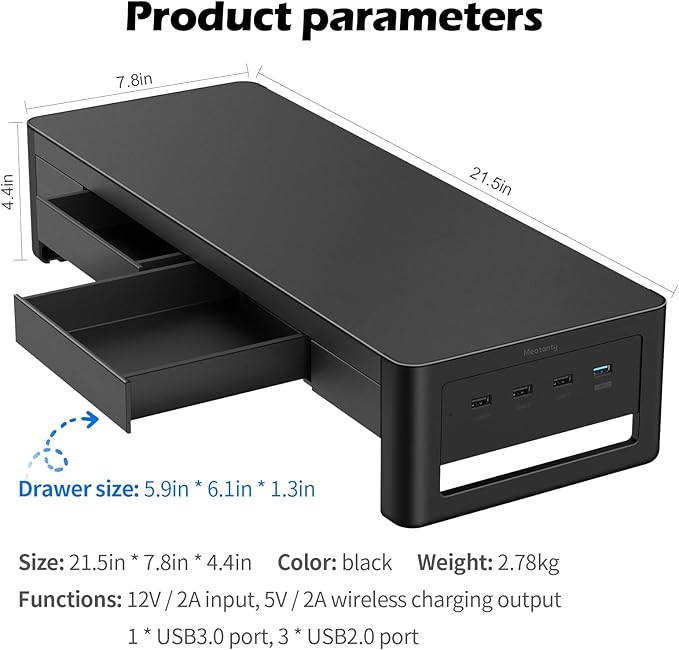 meatanty 2 in 1 Monitor Stand Riser - Image 6