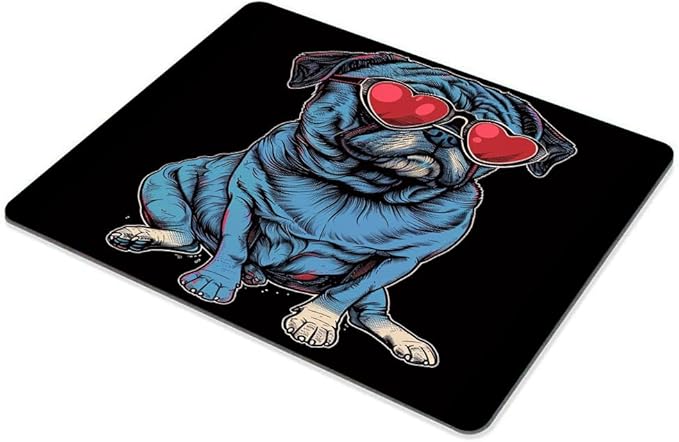 Square Mouse Pad Cool Dog with Sunglasses-1, Gaming Mouse Pads - Image 6
