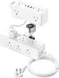 Dual Layer Desk Clamp Power Strip, 19 in 1 Desktop Edge Mount Surge Protector by VILONG
