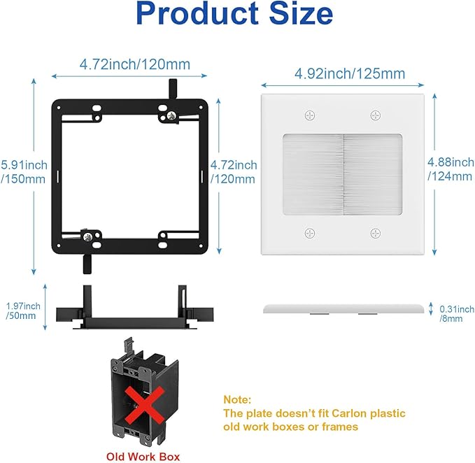 iwillink 2 Gang Brush Wall Plate - Image 6