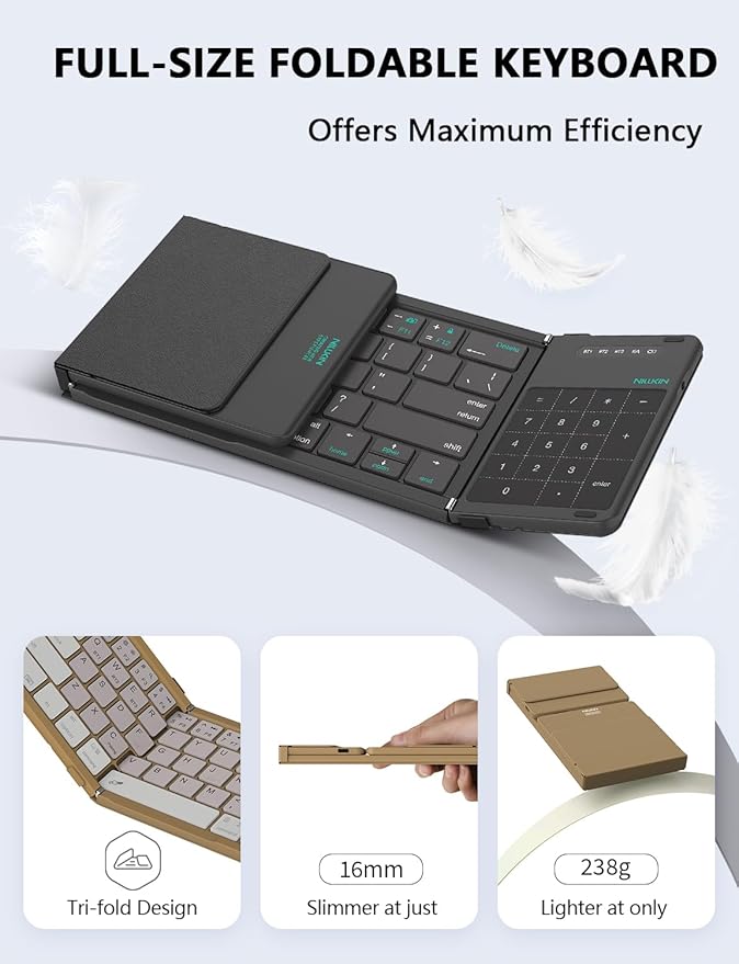 Nillkin Foldable Keyboard with Touchpad, Full Size Keys, Large Trackpad Small - Image 8
