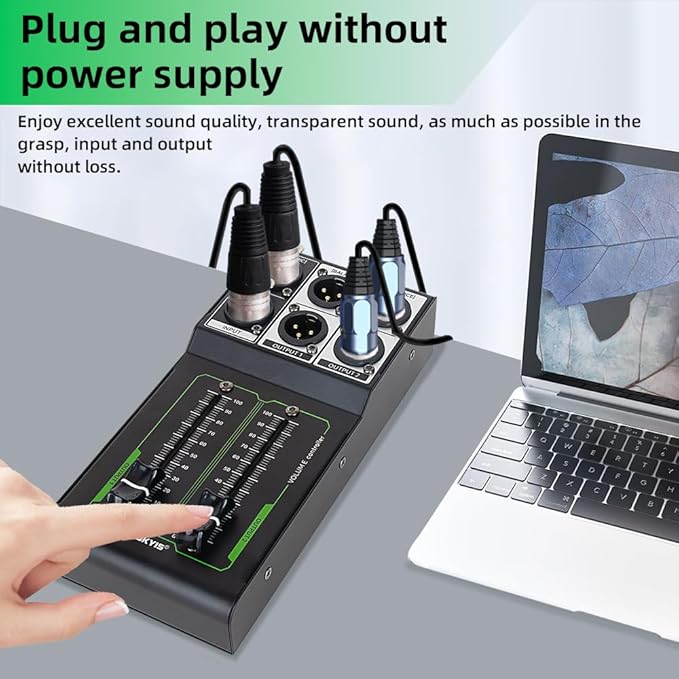 Passive Stereo Volume Controller, XLR 2 Input 2 Output Stereo Studio Controller - Image 4