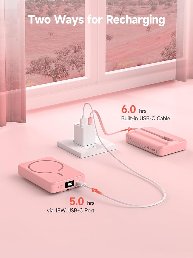 LVFAN for Magsafe Power Bank 10000mAh, Fast Charging Wireless Magnetic Portable - Image 7