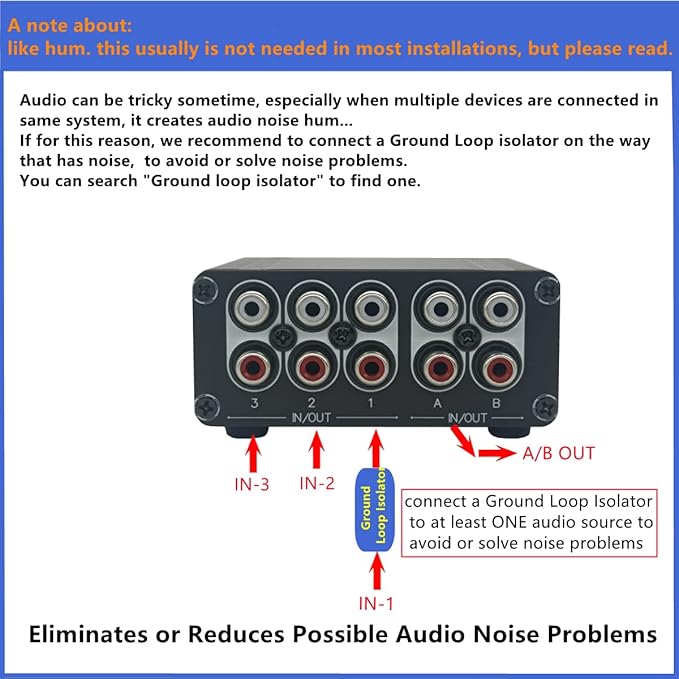 3 in 2 Out RCA Stereo Audio Switch Input Signal Source Switcher Selector - Image 7