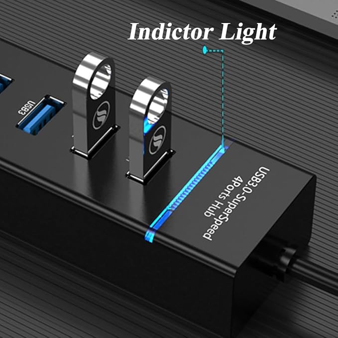 2 Pack 7 Ports USB Hub, High Speed Data Transmission Docking Station, Compatible - Image 4