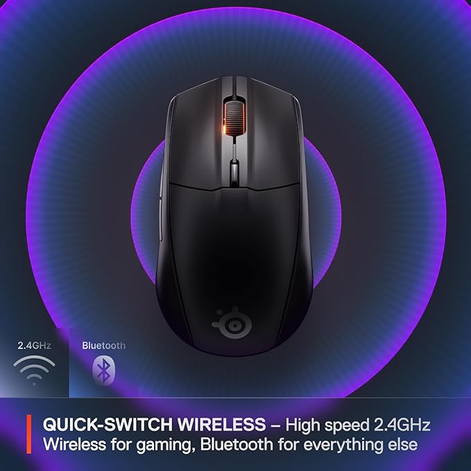 SteelSeries Rival 3 Wireless Gen 2 Gaming Mouse — 2.4GHz and Bluetooth — 18000 - Image 3