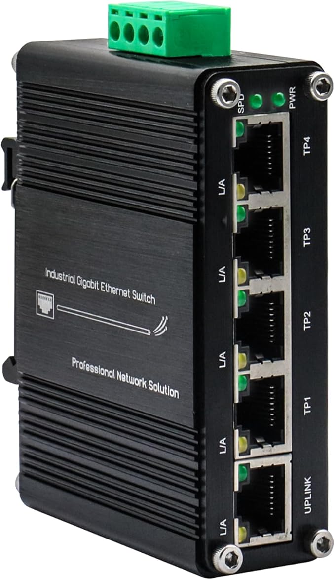 Mini 5 Port Industrial Gigabit Ethernet Switch, Unmanaged Hardened Network by Unknown