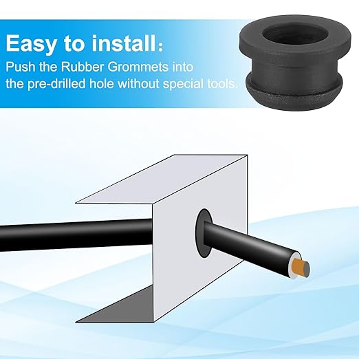 PATIKIL 12mm / 1/2 Inch Drill Hole, 3/8 Inch ID Rubber Grommets - Image 4