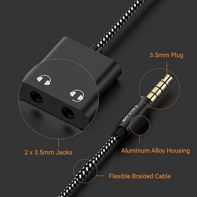 Cubilux 3.5mm to Double Audio Jack Headphone Sharing Splitter Compatible - Image 6