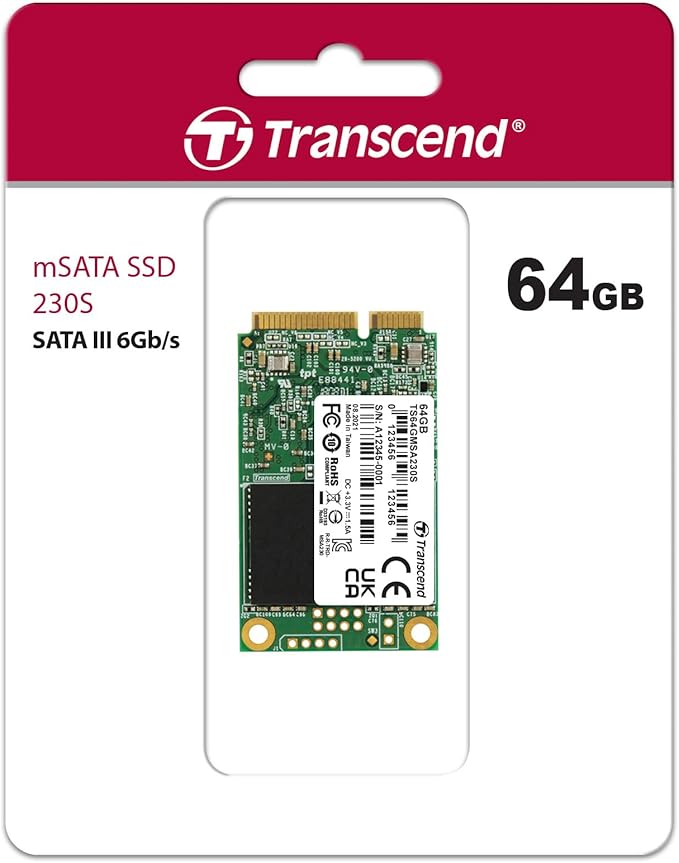 Transcend TS64GMSA230S 64GB SATAIII mSATA SSD 230S Internal Solid State Drive - Image 2