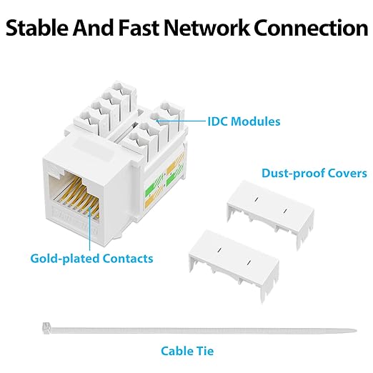 iwillink 10Gbps Cat6 Keystone Jack and Punch-Down Stand, RJ45 Ethernet Keystone - Image 5