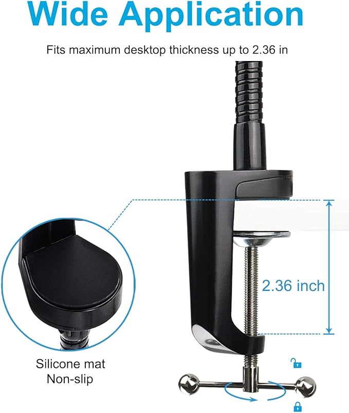 woleyi Gooseneck Tablet Holder Mount, Heavy Duty Desk/Bed Tablet Stand - Image 3
