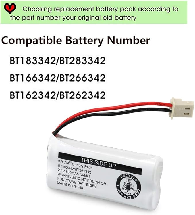 Kruta BT162342 BT262342 2.4v 800mah Cordless Phone Batteries Compatible - Image 5