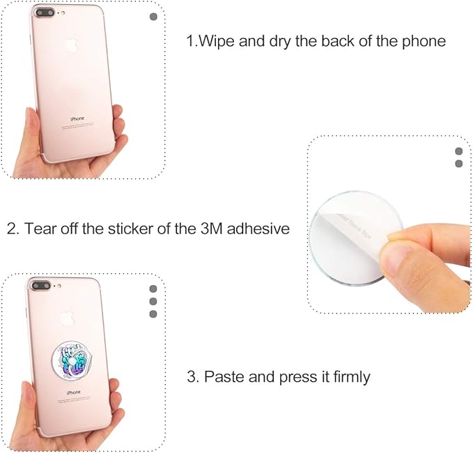 Bonoma Phone Ring Holder, 3 Pack Good Vibes Only Universal Finger Ring Stand - Image 6