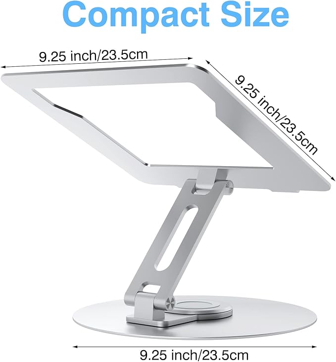 Swivel Laptop Stand for Desk, Adjustable Height Aluminum Computer Stand - Image 8