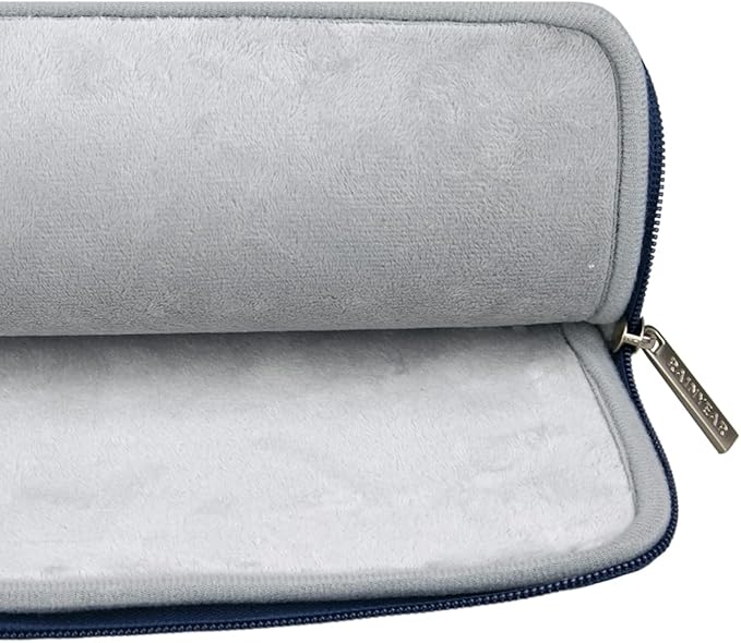 RAINYEAR 14 Inch Laptop Sleeve Protective Case PU Suede Leather Zipper Padded - Image 6