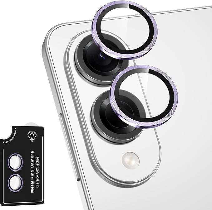 for Samsung Galaxy S25 Edge Camera Lens Protector, Individual Metal Ring by Btscase