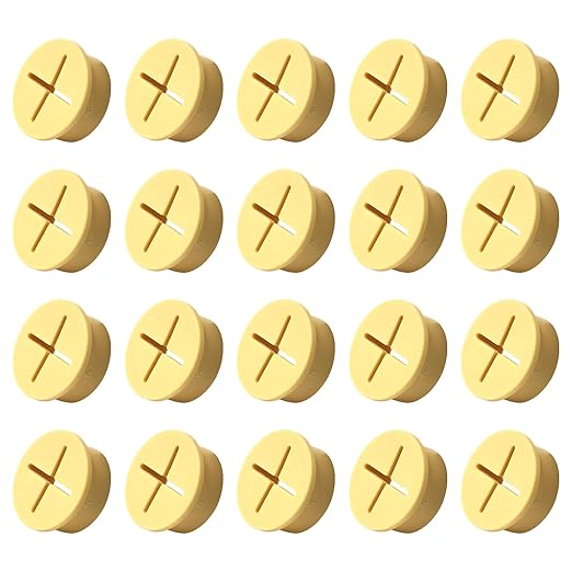 20Pcs Desk Grommet, 3/4" Yellow Silicone Cord Hole Cover, Flexible Rubber Wire by EASYEAH
