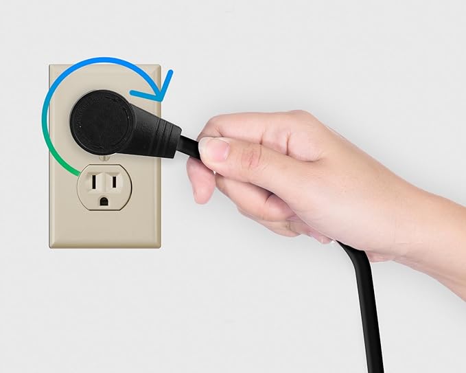 Maximm Monitor Computer Power Cord 6 Ft Flat Plug 360° Rotating PC Cable 3 - Image 4