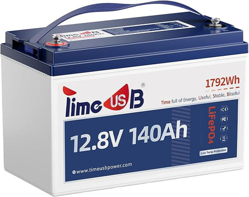 12.8V 140Ah Lithium Battery, LiFePO4 Battery by Timeusb