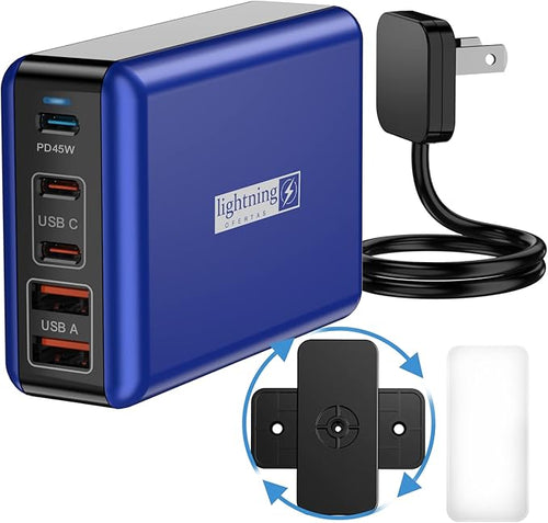 100W USB C Charger, 5 Port USB Tower Charging Hub Fast Charger by lightningofertas