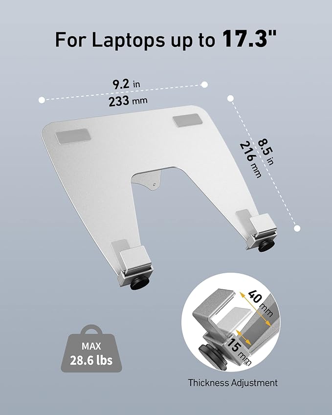 VESA Laptop Tray for Monitor Mount, Holds Laptops up to 17.3 Inches and 28.6 lbs - Image 4