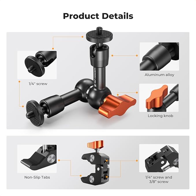 K&F Concept 6" Magic Arm Clamp Kit - Image 5