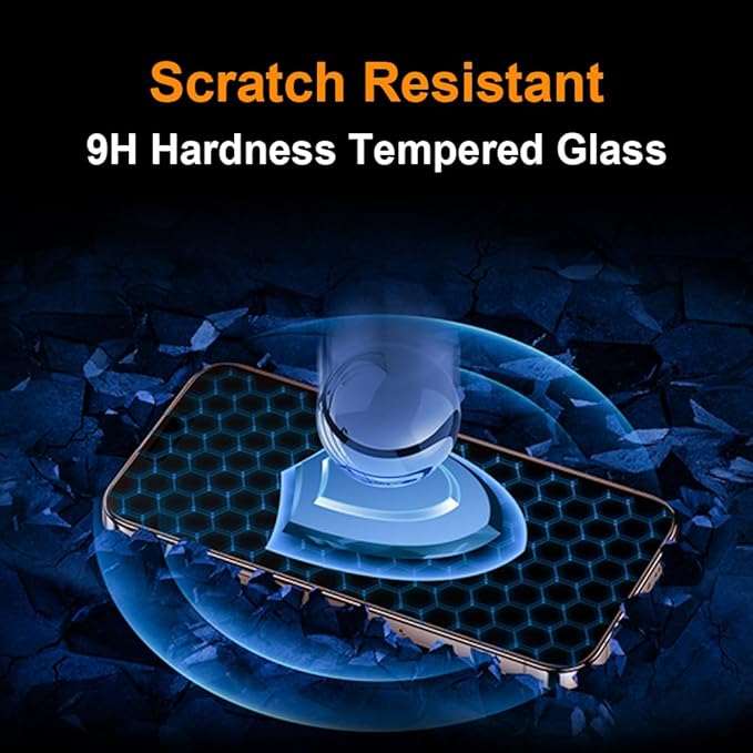 OneFish Screen Protector Glass for iPhone 14 Pro Max/ 15 Plus, 9H Glass Scratch - Image 5
